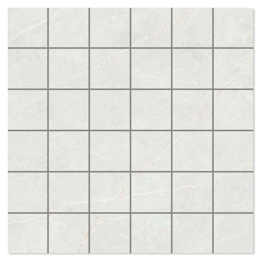 Marmor Mosaik Klinker Prestige Vit Polerad 30x30 (5x5) cm